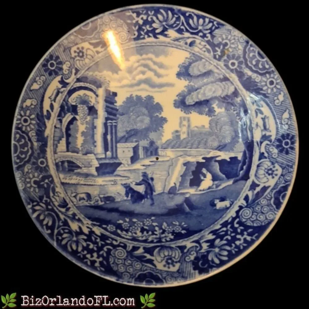 VINTAGE: Spode Blue Italian Individual Small Dish / Fruit Saucer 4.75